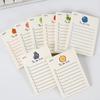 1Pc Korean Bear Fruit Non-sticky Notes Lined Memo Pads Cute Check To Do List Shopping Daily Weekly Planner Notepad