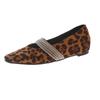 Fashion Aphixta Luxury Crystal Straps Slip On Flats Leopard Print Flat With Shoe Shallow Casual Women Loafers Pointed Toe Fashion Shoes