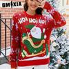 Santa Sweater Lady Autumn Winter Sweet Embroidered Pullover Christmas Sweater