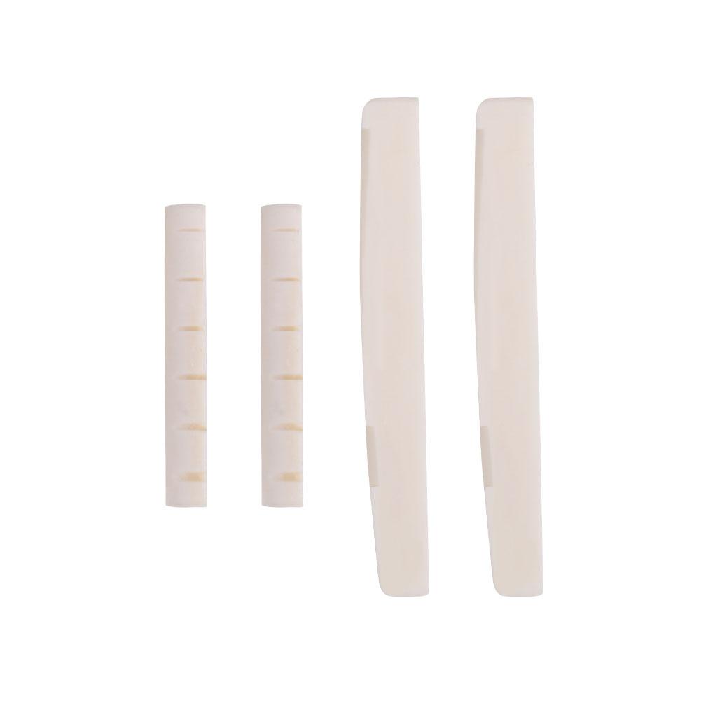 Bone Guitar Upper Nut Bottom Saddle Repair Replacement Accessory for Folk Guitars