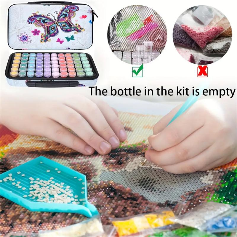 DIY Diamond Painting 30 Slots Purple Butterfly Diamond Painting Accessories Kit for Diamond Art Rhinestone Jewelry Beads Organizer and Storage