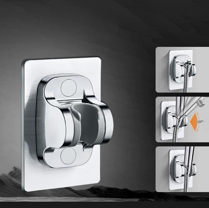 New Unique Horizontal Setting Suction Cup Handheld Shower Head Holder Large Shower Head Supports Relocatable Wall Mounted