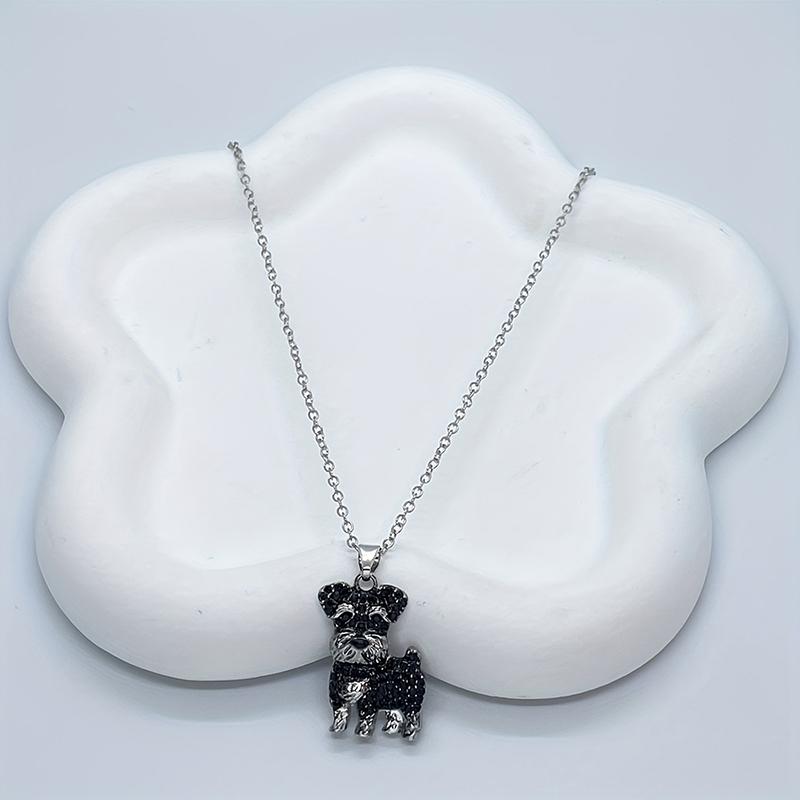 Exquisite And Cute Schnauzer Dog Pendant Necklace For Women Elegant Pet Puppy Jewelry Animal Accessories Dog Lovers Gift