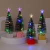 4Pcs Small Christmas Tree Ornaments with LED Lights Battery Powered Realistic Mini