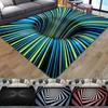 Door Mat Creative Abstract Geometric Pattern Non-Slip Polyester Machine Washable 3D Illusion Rug for Bedroom