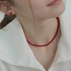 Modernlike Silver 925 Coral Red Pearl Necklace 4mm