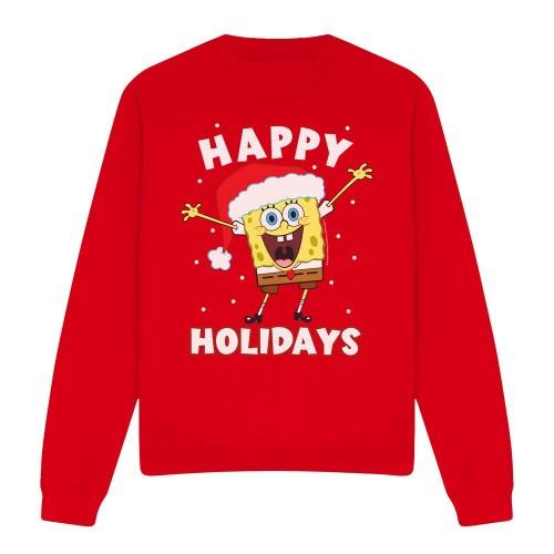 SpongeBob SquarePants Unisex Adult Happy Holidays Christmas Sweatshirt