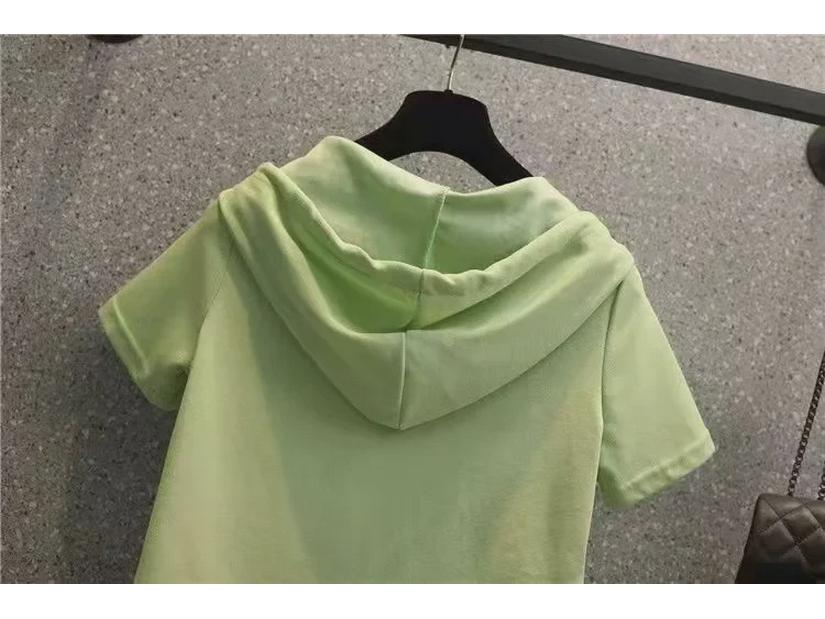 Plus Size Women's Loose Fit Summer Sports Set - Irregular T-Shirt & Wide-Leg Shorts