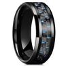 Classic 8mm Men Ring Titanium Stainless Steel Ring Inlay Black Blue Carbon Fiber Ring Wedding Jewelry Christmas Gift Accessories