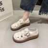 Roman Sandals Women's Summer 2025 New Breathable Hollow Thick-soled Versatile Bag Head Pig Cage Shoes with Skirt Single Shoes