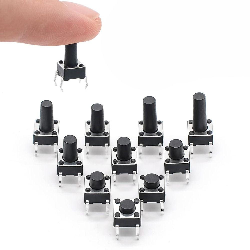 200Pcs 6x6 Mm Tactile Push Button 4 Pin Pushbutton Switches Electronic Circuit Board