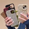 Aesthetic Korean Glossy Water Ripple Phone Case For Iphone 14 13 12 11 Pro Max Cute Plain Fold Shockproof Soft Back Cover Funda
