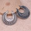 2Pcs Crescent Pendant Earring Connector Earrings Charms Antique Silver Color 38X37mm