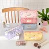High Appearance Level Large Capacity Pen Bag  Plaid Bow Storage Bag Makeup Bag Girl Pencil Case