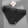 FINETOO 1PC Women's Cotton Panties S-XL Low-Rise Waffle Underwear Sexy Letter Briefs Ladies Comfortable Panties Female Lingerie