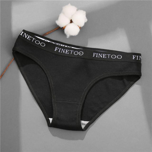 FINETOO 1PC Women's Cotton Panties S-XL Low-Rise Waffle Underwear Sexy Letter Briefs Ladies Comfortable Panties Female Lingerie