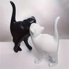62KD Modern Cats Sculpture Abstract Design Resins Kitten Statue Living Room Accent