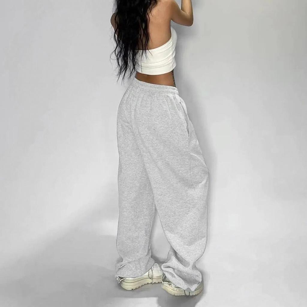 GMXIA Hip Hop Retro Casual Pants Women Sports Sweatpants Loose Wide Leg Long Pants