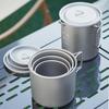 Pure Titanium Camping Mug with Lid and Folding Handle - Lightweight Outdoor Cup and Tableware