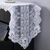 Elegant White Lace Table Runner with Floral Embroidery Tablecloth for Dresser, Kitchen, Wedding Banquet, Coffee Table, Fireplace, Dining
