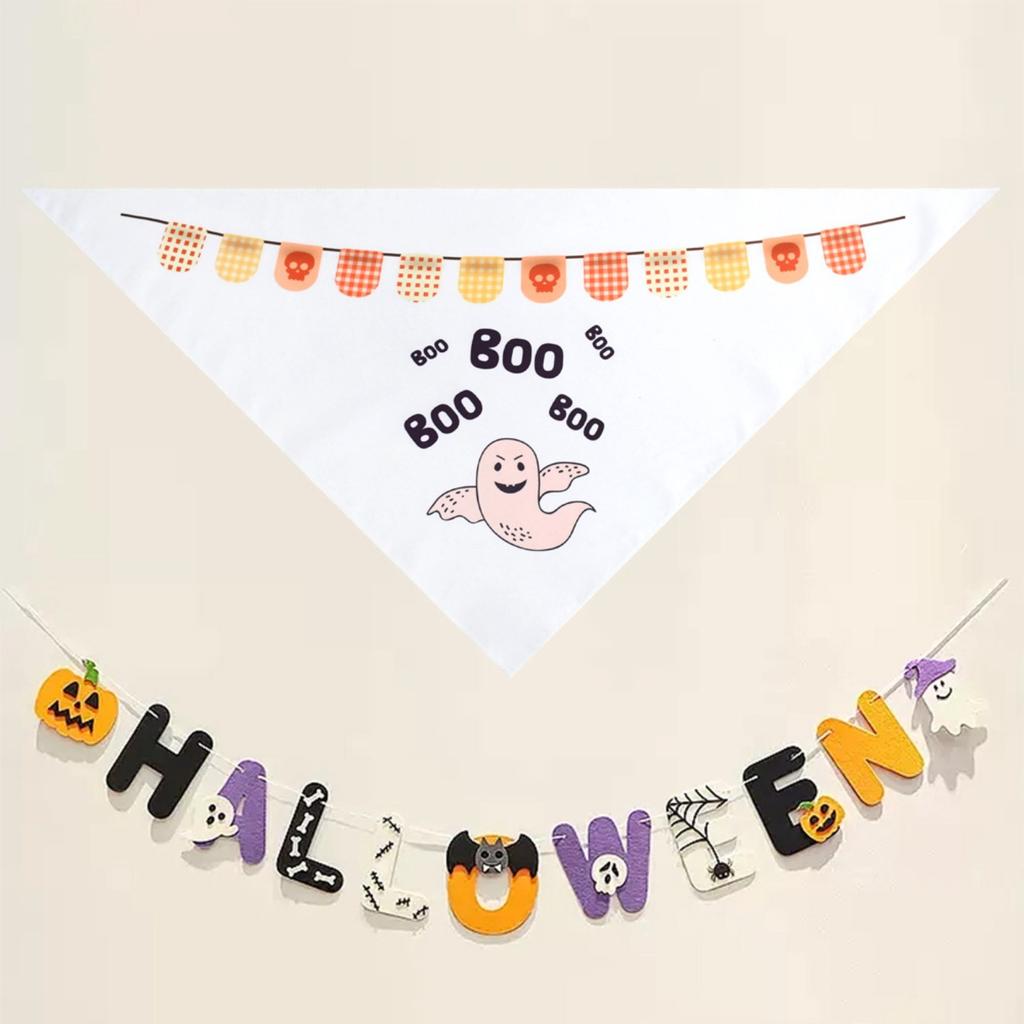 Halloween Ghost Pet Bandana Cute And Versatile Cat And Dog Pet Bib