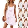Fashion Women Summer Dress Vintage Floral Print Adjustable Spaghetti Straps Beach Vacation Casual Dress With Pockets