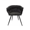 Decorative Armchair with Armrests Tilo Black Velvet Chair Family Meble