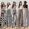 Women's Summer Korean Style Ice Silk Tie-Dye Wide-Leg Pants