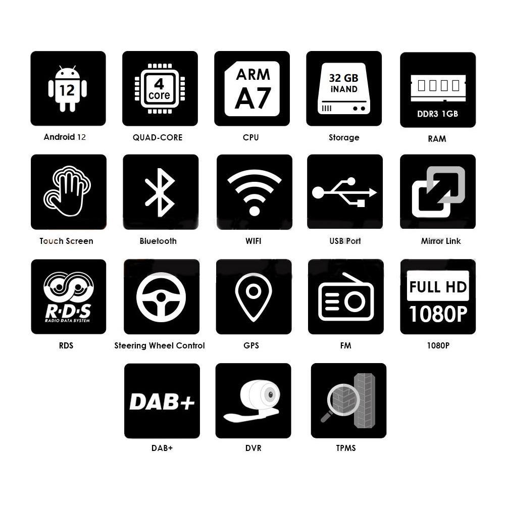 Car Radio Hizpo 2din 7''Android AutoRadio GPS for Ford Mondeo S-max Focus C-MAX Galaxy Fiesta Transit Fusion Connect Kuga Multimedia Navi Carplay Auto