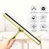 1 Stainless Steel Shower Wiper and Window Wiper, Ergonomic Handle, Seamless Silicone Film, Adhesive Hook, Suitable for Bathrooms, Tiles, Car Windows