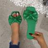 Fashion 2024 Sandals Fashion Summer Plus Size One-line Solid Color Bow Flat Sandals Outdoor Beach Slippers Elegant Women Shoes