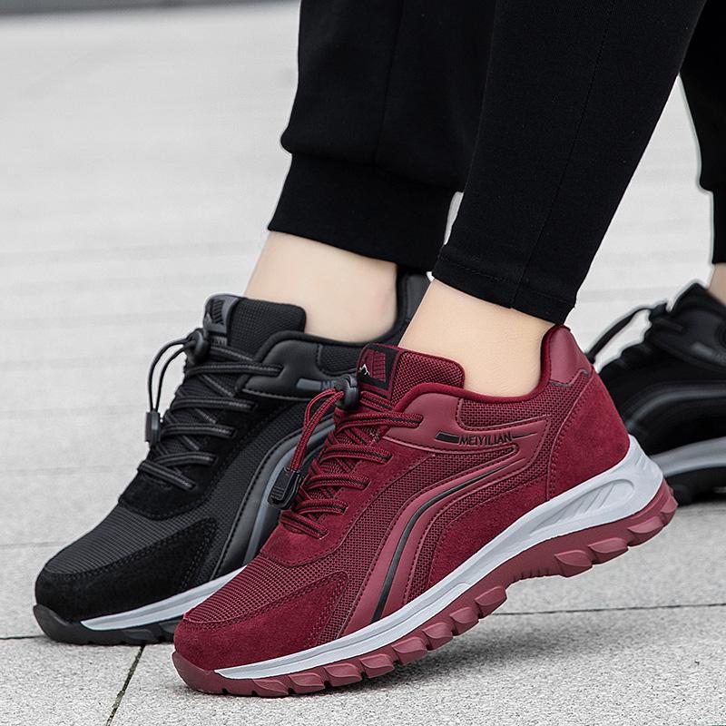 Autumn New Leather Waterproof Walking Shoes Non-slip Elderly Shoes Women's Middle-aged and Elderly Mother Shoes Dad Casual Sports Shoes