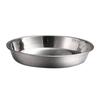 Stainless Steel Non-magnetic Flat Round Plate Portable Dish Plate Fruit Plate Cake Baking Pan (24CM/26CM/28CM/30CM, Silver)