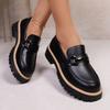 2025 New Spring and Autumn Loafers Large Size Casual Polished British Style Women's Shoes Thick Heel Thick Sole Foreign Trade Retro