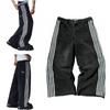 Baggy Jeans Harajuku Goth Y2k Jeans for Men Black  Striped New Hip Hop Embroidered Wide Leg Denim Pants High Street Streetwear