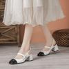 Splicing Women's Shoes Bag Head with Mary Jane Thick Heel Empty Single Shoes Women's Sandals