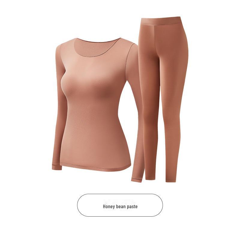Women's Seamless Long Sleeve Thermal Set with Hyaluronic Acid for Autumn