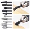 5pcs Steel Rotary Rasp File 1/4" Shank Rotary Craft Files Rasp Burrs Wood Bits Grinding Power Woodworking Hand Tool