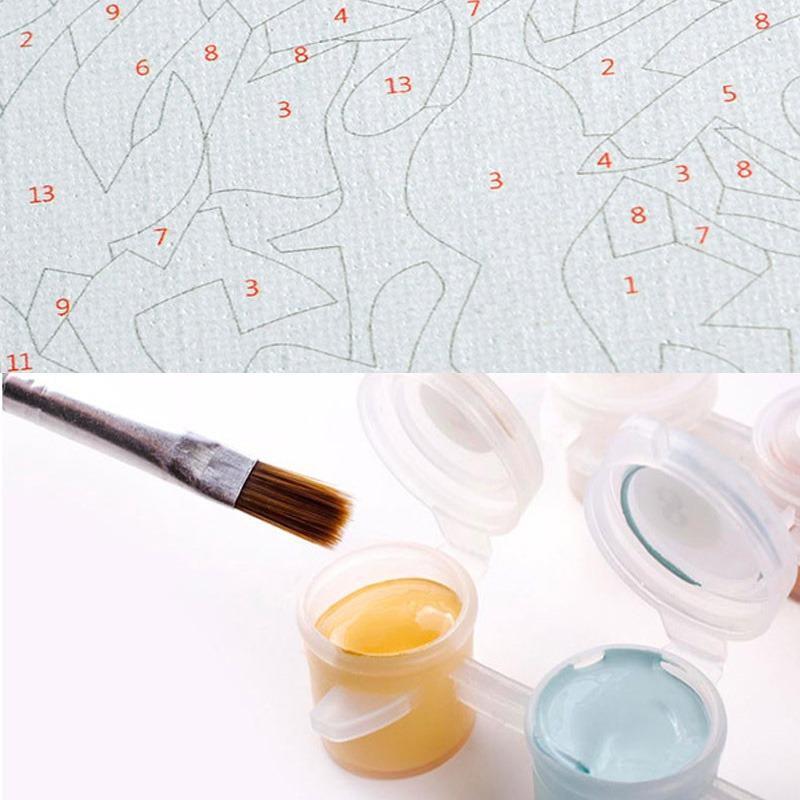 LS2101 Digital Oil Painting Watercolor Landscape Color Elephant Head DIY Painting Digital Kit Living Room Decoration Painting Christmas Gift