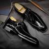 Fashion Men's Shoes New Fall Leather Shoes Men's Monk Shoes Square Toe Shoes Men's Buckle Business Wedding Shoes D440