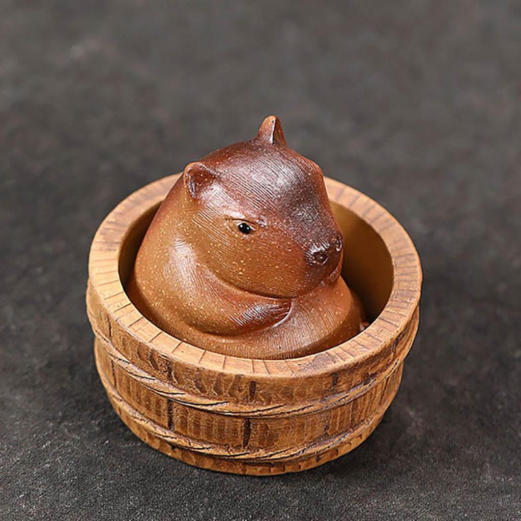 Ceramic Clay Mini Capybara Sculpture Tea Pet Miniature Decoration DIY Craft for Home