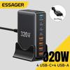 Essager 320W GaN Fast Desktop 8-port USB Type C PD Charger Fast Charge for iPhone 16 15 14 13 Huawei Samsung Xiaomi Laptop iPad