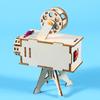 1 Set DIY Film Projector Model Kit Handmade Wooden Puzzle Vintage Projector Building Crafts Kids STEM Educational Science Experiment Toy
