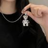 Simple Personalized Necklace Female Versatile, Smooth Limbs Movable Bear Necklace Bouncy Tide Accessories Pendant Sweater Chain