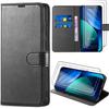 Case for iPhone Air - BOOLING - Synthetic Leather Shockproof Anti-Scratch Black - 2 Tempered Glasses
