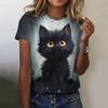 Cute Animal Cartoon Cat T-Shirt Women 3d Print Harajuku Casual Short Sleeve Women's T-Shirts Retro O Neck Tops Tee