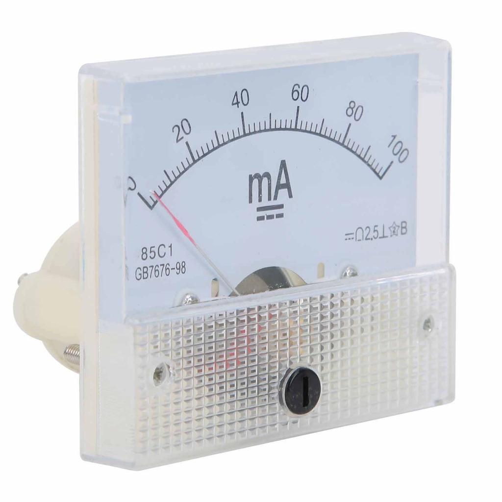 85C1 DC 0~100MA Pointer DC Ammeter Current Panel Meter Gauge Measuring Instrument