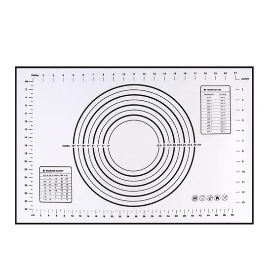 Silicone Baking Mat Non-Stick Pastry Dough Rolling Mat with Measurement Marks Heat-Resistant Cookies Fondant Making Mat Thick Baking Pad