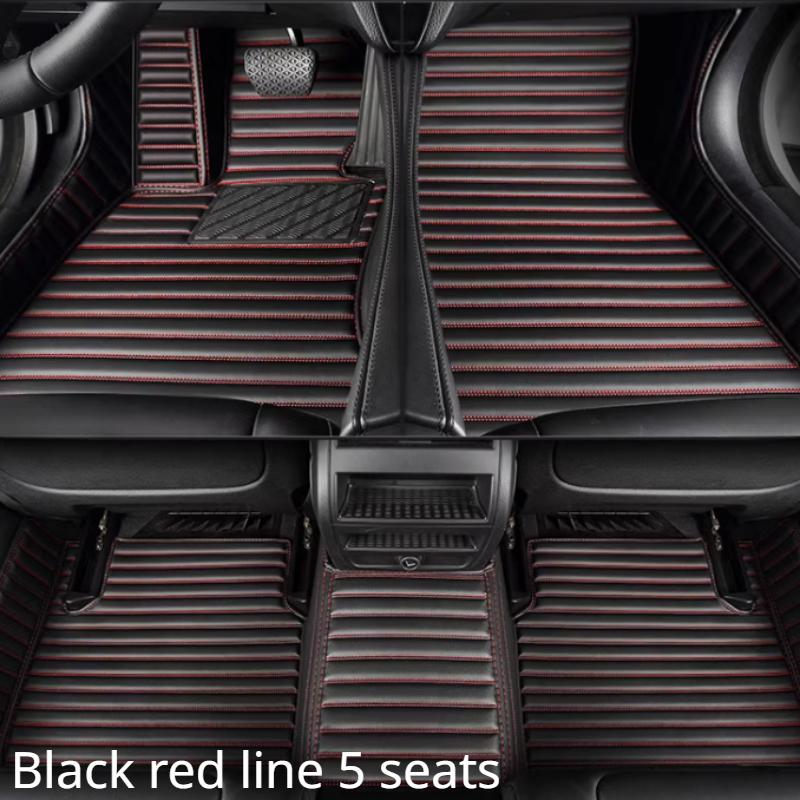 Striped Pu Leather Custom Car Floor Mat for Toyota Corolla 2014-2018 Year Interior Details Car Accessories Carpet