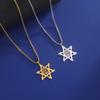 New 2025 Israel Jewish Hexagram Hebrew Devil Eye Pendant Necklace Stainless Steel Evil of Eyes Necklaces Jewelry Fashion Accessories Creative Gift
